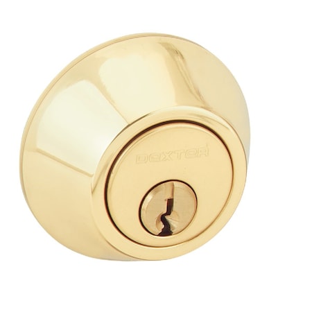Schlage Dexter Bright Brass Single Cylinder Deadbolt JD60V605